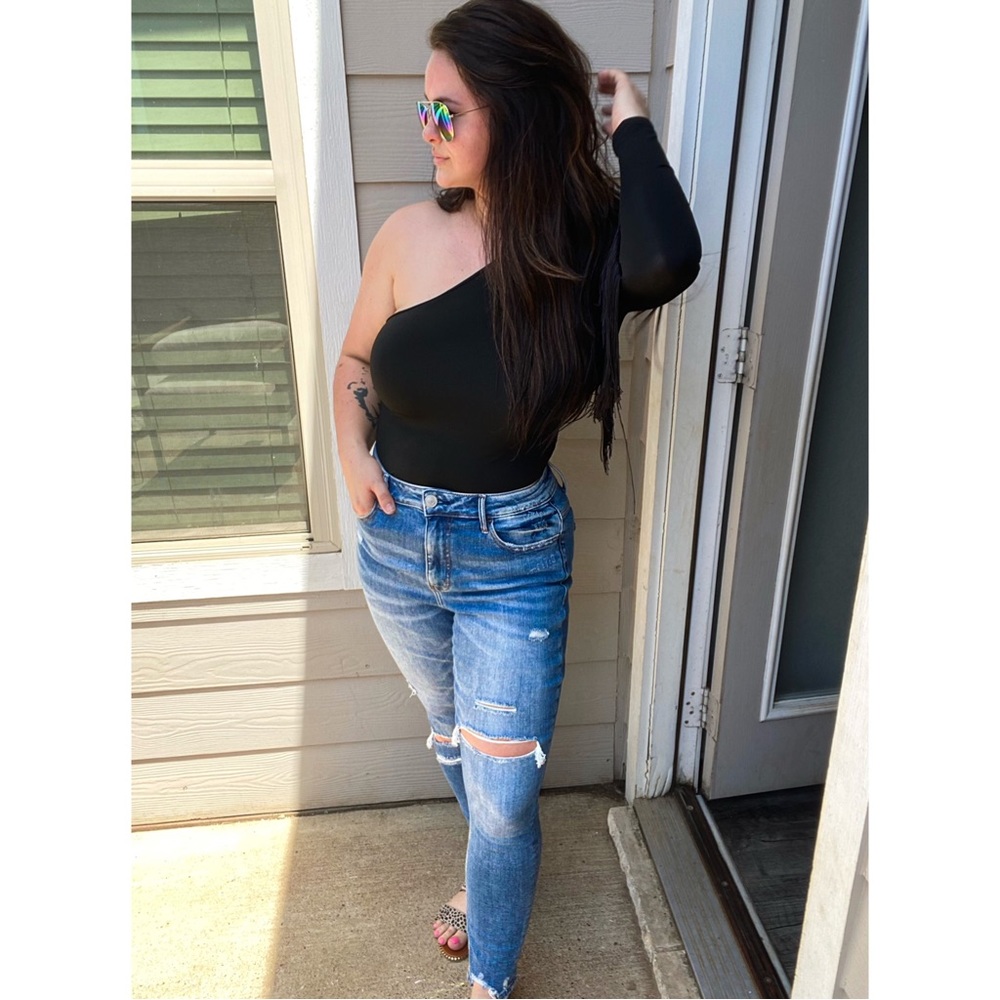 VERVET Megan High Rise Distressed Skinny Jeans- Plus